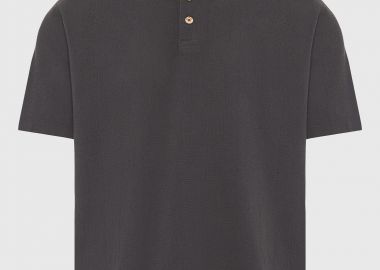 Ανδρική relaxed polo μπλούζα με ανάγλυφη ύφανση - FUNKY BUDDHA - 