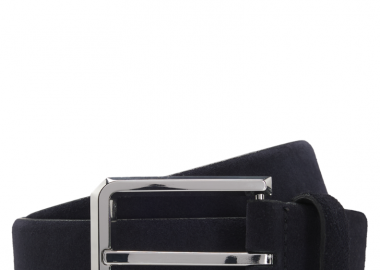 ΑΝΔΡΙΚΗ SUEDE ΔΕΡΜΑΤΙΝΗ ΖΩΝΗ CALEB ΣΚΟΥΡΟ ΜΠΛΕ - BOSS - 