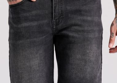 Ανδρική τζιν βερμούδα με washed effects - FUNKY BUDDHA - 