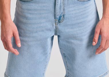 Ανδρική τζιν βερμούδα με washed effects - FUNKY BUDDHA - 