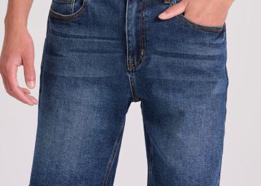 Ανδρική τζιν βερμούδα με whisker details - FUNKY BUDDHA - 