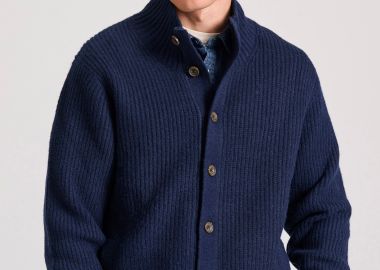 Ανδρική ζακέτα με ψηλή λαιμόκοψη - FUNKY BUDDHA - 