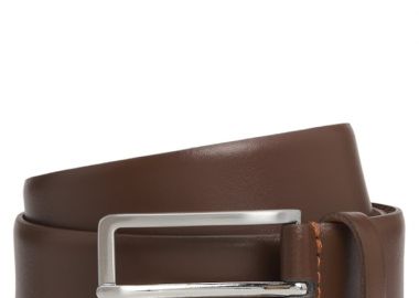 ΑΝΔΡΙΚΗ ΖΩΝΗ BOSS ERMAN-L ΔΕΡΜΑ ΣΚΟΥΡΟ ΚΑΦΕ - BOSS - 