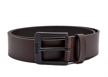 ΑΝΔΡΙΚΗ ΖΩΝΗ BOSS JEMIO-B ΔΕΡΜΑ ΣΚΟΥΡΟ ΚΑΦΕ - BOSS - 