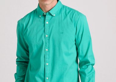 Ανδρικό βαμβακερό πουκάμισο garment dyed - FUNKY BUDDHA - 