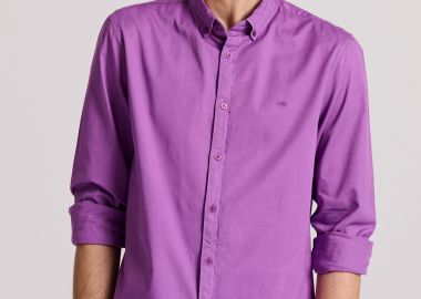 Ανδρικό βαμβακερό πουκάμισο garment dyed - FUNKY BUDDHA - 
