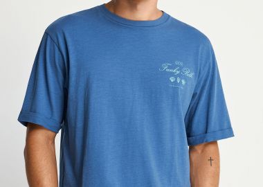 Ανδρικό βαμβακερό relaxed t-shirt με τύπωμα - FUNKY BUDDHA - 