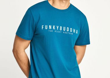 Ανδρικό βαμβακερό t-shirt με τύπωμα - FUNKY BUDDHA - 