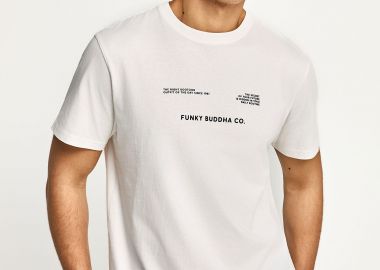 Ανδρικό βαμβακερό t-shirt με τύπωμα - FUNKY BUDDHA - 