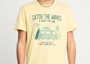 Ανδρικό βαμβακερό t-shirt με τύπωμα - FUNKY BUDDHA - 