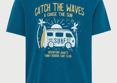 Ανδρικό βαμβακερό t-shirt με τύπωμα - FUNKY BUDDHA - 