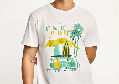 Ανδρικό βαμβακερό t-shirt με τύπωμα - FUNKY BUDDHA - 