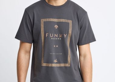 Ανδρικό βαμβακερό t-shirt με τύπωμα - FUNKY BUDDHA - 