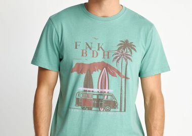 Ανδρικό βαμβακερό t-shirt με τύπωμα - FUNKY BUDDHA - 