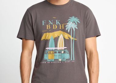 Ανδρικό βαμβακερό t-shirt με τύπωμα - FUNKY BUDDHA - 