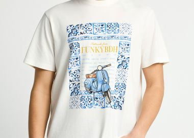 Ανδρικό βαμβακερό t-shirt με τύπωμα - FUNKY BUDDHA - 