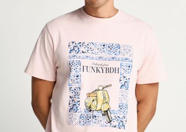 Ανδρικό βαμβακερό t-shirt με τύπωμα - FUNKY BUDDHA - 