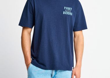 Ανδρικό βαμβακερό t-shirt με τύπωμα στην πλάτη - FUNKY BUDDHA - 