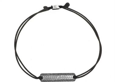 Ανδρικό βραχιόλι από ασήμι 925 με αμμοβολή σε μαύρο πλατίνωμα -  - 