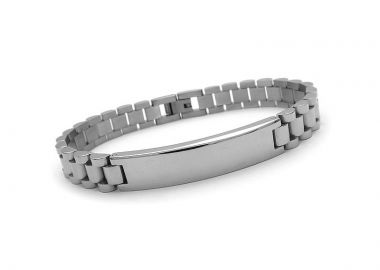 Ανδρικό Βραχιόλι σε ασημί χρώμα από Ατσάλι BA285 - Asimenio - 