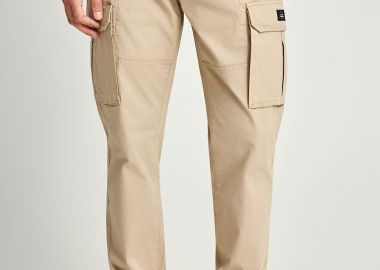 Ανδρικό cargo παντελόνι με cuffed τελείωμα - FUNKY BUDDHA - 