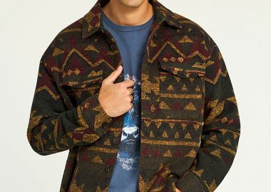 Ανδρικό casual overshirt με ethnic σχέδιο - FUNKY BUDDHA - 