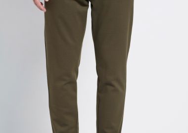 Ανδρικό casual παντελόνι από τεχνητό μετάξι Marron -  - 