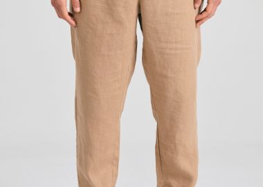 Ανδρικό comfort fit λινό chino παντελόνι - FUNKY BUDDHA - 