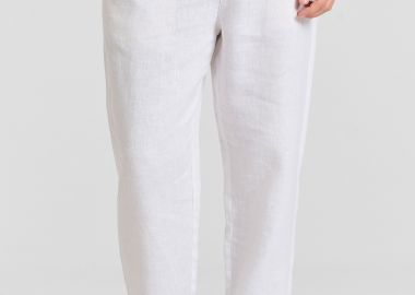 Ανδρικό comfort fit λινό chino παντελόνι - FUNKY BUDDHA - 