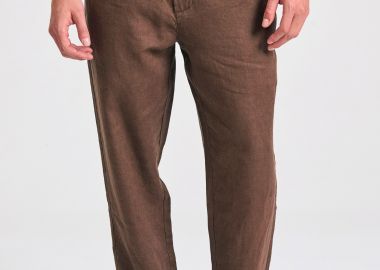 Ανδρικό comfort fit λινό chino παντελόνι - FUNKY BUDDHA - 