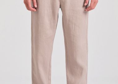 Ανδρικό comfort fit λινό chino παντελόνι - FUNKY BUDDHA - 