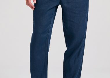 Ανδρικό comfort fit λινό chino παντελόνι - FUNKY BUDDHA - 