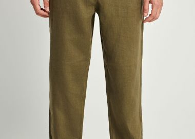 Ανδρικό comfort fit λινό chino παντελόνι - FUNKY BUDDHA - 