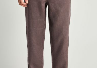 Ανδρικό comfort fit λινό chino παντελόνι - FUNKY BUDDHA - 