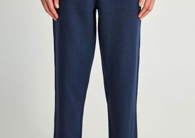 Ανδρικό comfort fit λινό chino παντελόνι - FUNKY BUDDHA - 