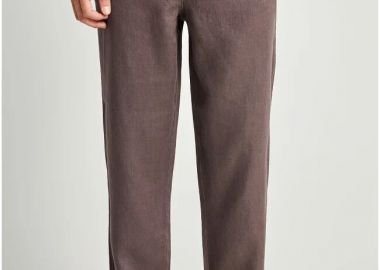 Ανδρικό comfort fit λινό chino παντελόνι FBM013-011-02 Καφέ - Funky Buddha - 