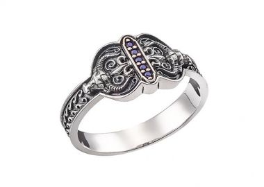 Ανδρικό δαχτυλίδι χειροποίητο από ασήμι 925 με δύο ταύρους -  - 