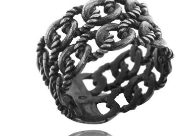 Ανδρικό δαχτυλίδι με αντικέ ασήμι 925 -  - 