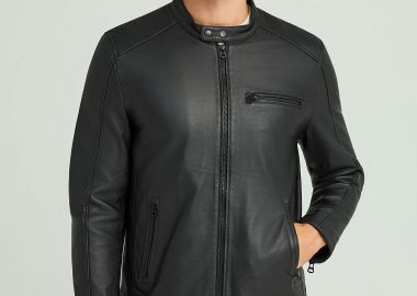 Ανδρικό δερμάτινο jacket (Sheepskin) - FUNKY BUDDHA - 