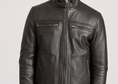 Ανδρικό δερμάτινο jacket (Sheepskin) - FUNKY BUDDHA - 