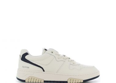 Ανδρικό δερμάτινο λευκό sneaker - SJ - 