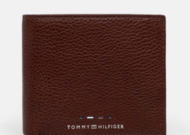 Ανδρικό Δερμάτινο Πορτοφόλι Tommy Hilfiger AM0AM12762 GB8 Ταμπά - Tommy Hilfiger - 