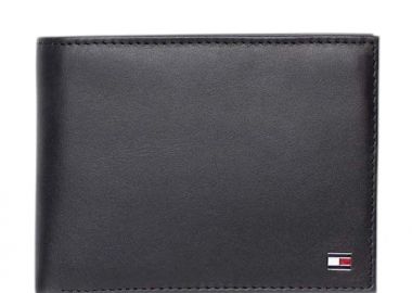 Ανδρικό Δερμάτινο Πορτοφόλι Tommy Hilfiger Eton CC AM0AM00652-002 Μαύρο - Tommy Hilfiger - 