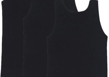 Ανδρικό Φανελάκι Σετ 3 Τεμ Χωρίς Μανίκι Μαύρο Μαύρο - Rex - 