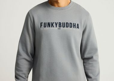 Ανδρικό φούτερ με τυπωμένο logo - The essentials - FUNKY BUDDHA - 