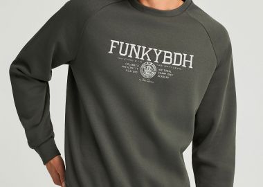 Ανδρικό φούτερ με τυπωμένο logo - FUNKY BUDDHA - 