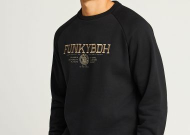 Ανδρικό φούτερ με τυπωμένο logo - FUNKY BUDDHA - 