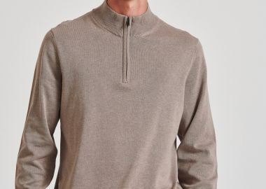 Ανδρικό half-zip πλεκτό πουλόβερ - FUNKY BUDDHA - 