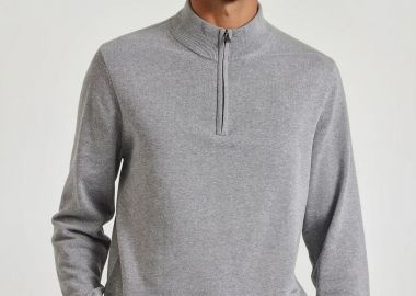 Ανδρικό half-zip πλεκτό πουλόβερ - FUNKY BUDDHA - 