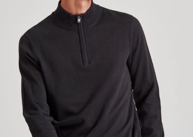 Ανδρικό half-zip πλεκτό πουλόβερ - FUNKY BUDDHA - 